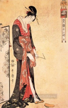Kitagawa Utamaro Painting - the hour of the snake Kitagawa Utamaro Ukiyo e Bijin ga